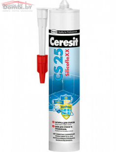 Герметик силиконовый Ceresit CS 25 санитарный манхетен (10) 280 мл
